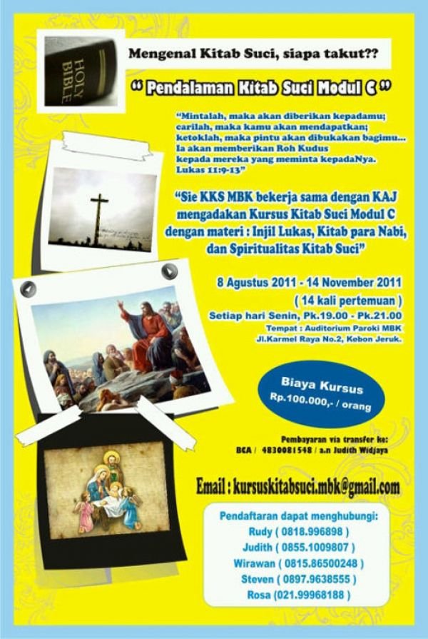 Perjalanan Kursus Kitab Suci di Gereja Maria Bunda Karmel