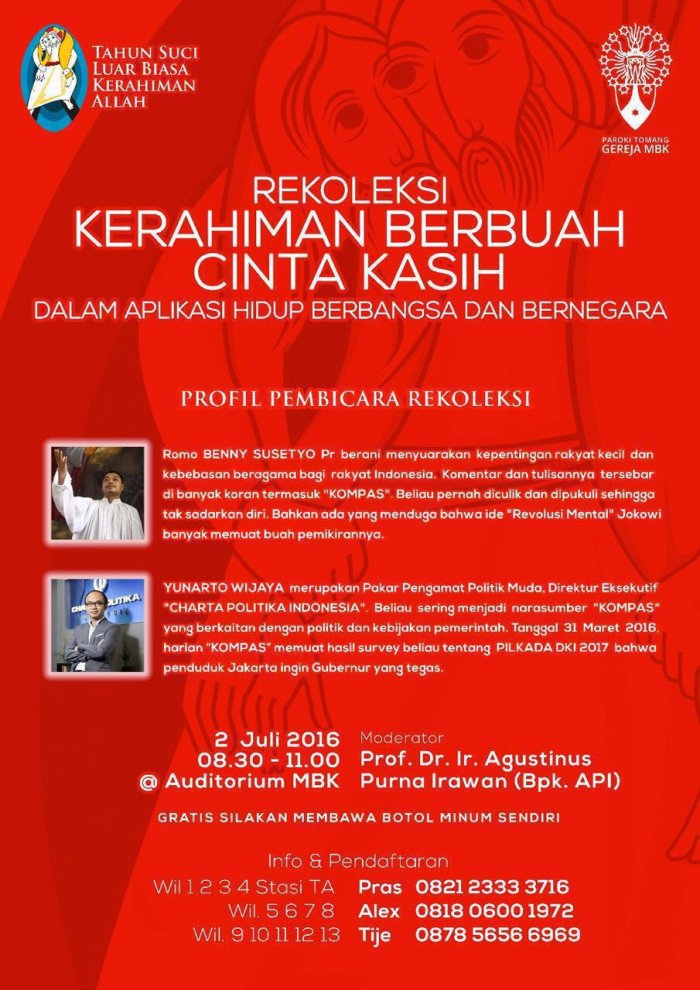 Rekoleksi Kerahiman Berbuah Cinta Kasih