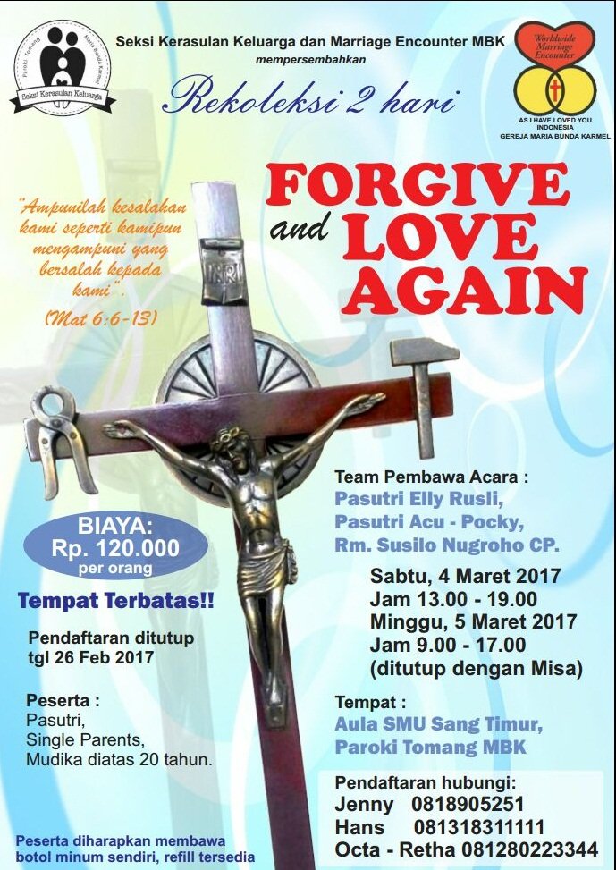 Rekoleksi FORGIVE and LOVE AGAIN